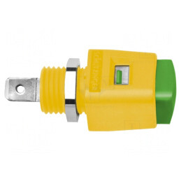 Clemă de laborator galben-verde 70VDC 16A | Electronic-mag.ro | Componente Electronice