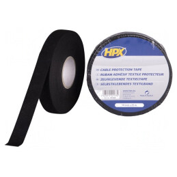 Bandă Textilă Neagră 19mm x 10m | Electronic-mag.ro | Componente Electronice