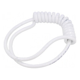 Cablu spiralat 3G1mm2 PUR alb 0,1m-0,35m