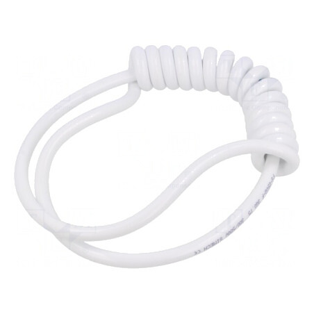 Cablu spiralat 3G1mm2 PUR alb 0,1m-0,35m | Electronic-mag.ro | Componente Electronice