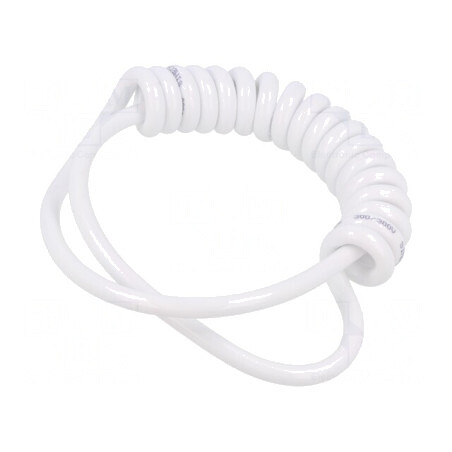Cablu spiral PUR alb neecranat 6x0,22mm2 0,1m-0,4m 300V | Electronic-mag.ro | Componente Electronice