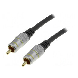 Cablu RCA Aurit Negru 0.5m | Electronic-mag.ro | Componente Electronice