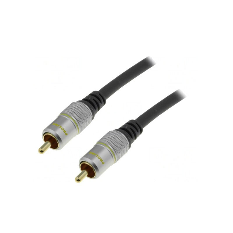 Cablu RCA Aurit Negru 0.5m | Electronic-mag.ro | Componente Electronice