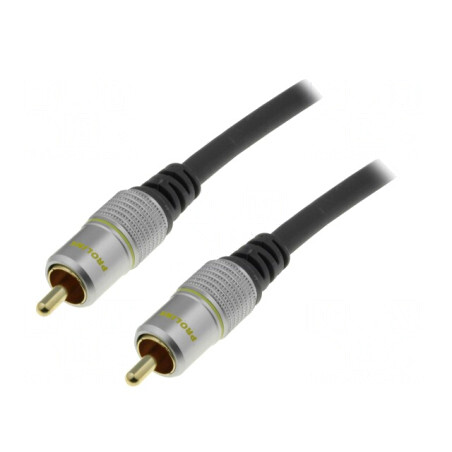 Cablu RCA Aurit Negru 0.5m | Electronic-mag.ro | Componente Electronice