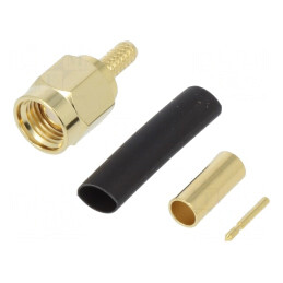 Mufă SMA tată drept 50Ω aurit pentru cablu PTFE | Electronic-mag.ro | Componente Electronice