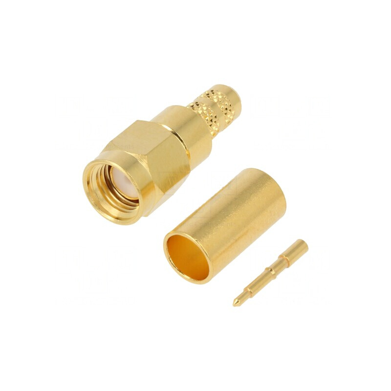 Conector SMA Tată Drept 50Ω Aurit pentru Cablu PTFE | Electronic-mag.ro | Componente Electronice