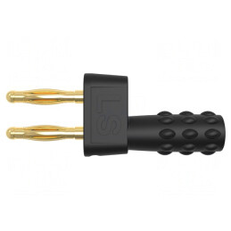 Conector banană stivuibil 2mm 12A negru aurit