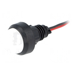 Lampă LED control albă 220V 13mm IP40 plastic | Electronic-mag.ro | Componente Electronice