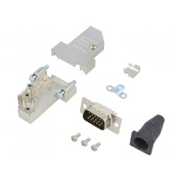 Mufă D-Sub 15 PIN Tată Lipire Neagră | Electronic-mag.ro | Componente Electronice