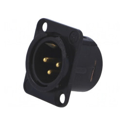 Soclu XLR Tată 3 Pin pentru Panou | Electronic-mag.ro | Componente Electronice