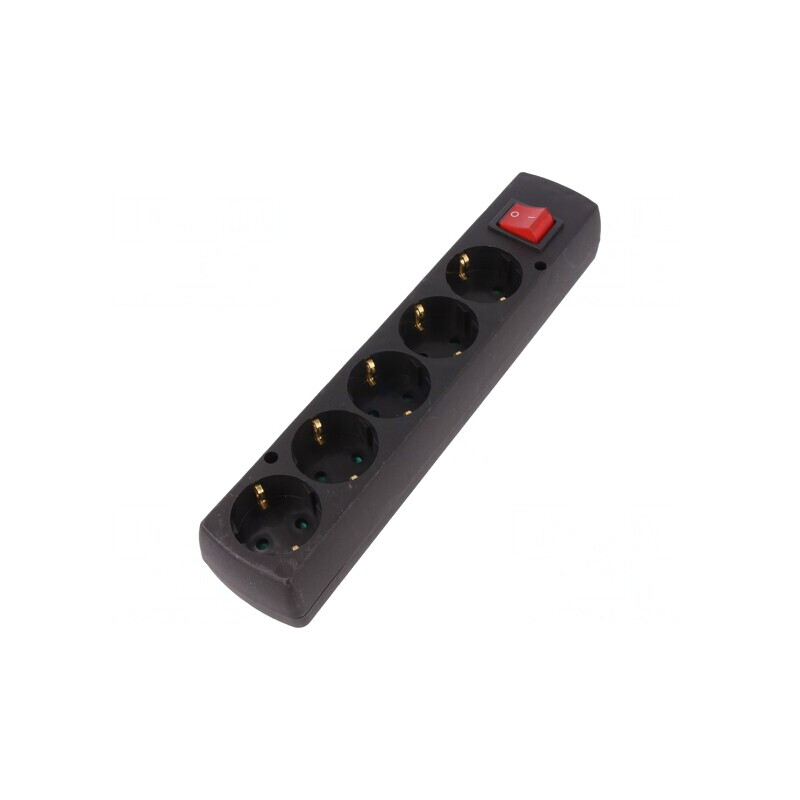 Conector Alimentare AC Mamă Splitter 2P PE 250VAC 16A Negru | Electronic-mag.ro | Componente Electronice