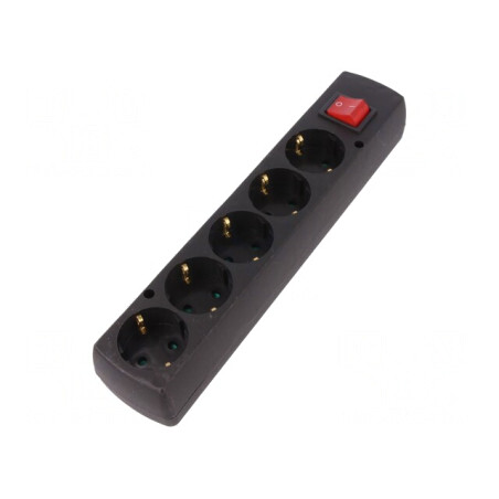 Conector Alimentare AC Mamă Splitter 2P PE 250VAC 16A Negru | Electronic-mag.ro | Componente Electronice