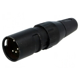 Mufă XLR Tată 5-Pin Drept pe Cablu Contacte Alamă | Electronic-mag.ro | Componente Electronice