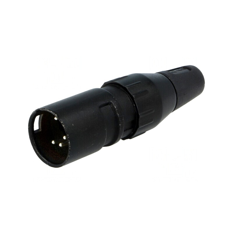 Mufă XLR Tată 5-Pin Drept pe Cablu Contacte Alamă | Electronic-mag.ro | Componente Electronice