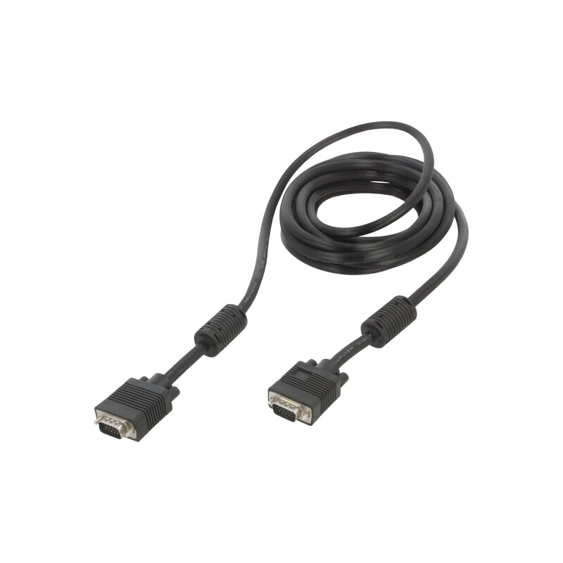 Cablu D-Sub 15 pini HD Negru 5m | Electronic-mag.ro | Componente Electronice