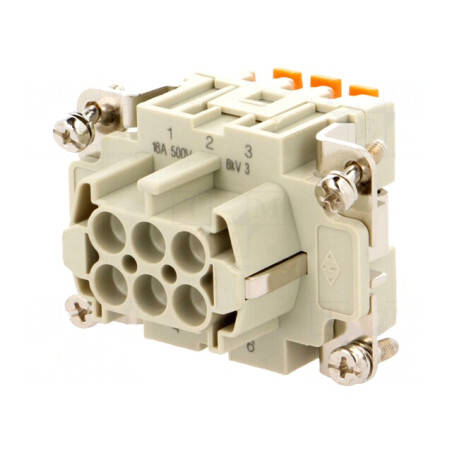 Conector HDC Inserturi Contact Mamă 6 6PE 16A | Electronic-mag.ro | Componente Electronice