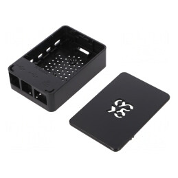 Carcasă neagră pentru Raspberry Pi 4 B | Electronic-mag.ro | Componente Electronice
