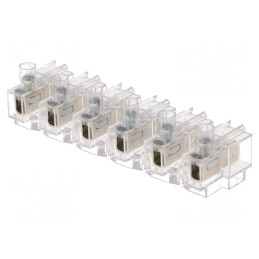 Regletă de conexiuni cu terminal șurub 6 piste 0,75-4mm2 | Electronic-mag.ro | Componente Electronice