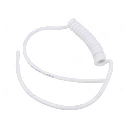 Cablu spiralat neecranat PUR alb 300V 0,1m-0,4m | Electronic-mag.ro | Componente Electronice