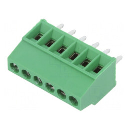 Regletă de conexiuni PCB 90° 2,54mm 6 piste 10A | Electronic-mag.ro | Componente Electronice
