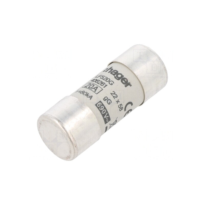 Siguranță cilindrică gG 20A 690VAC industrială | Electronic-mag.ro | Componente Electronice