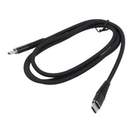 Cablu USB-C 2.0 Negru 1m 480Mbps | Electronic-mag.ro | Componente Electronice