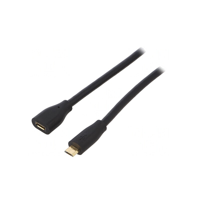 Cablu USB 2.0 Micro USB B 5m Negru | Electronic-mag.ro | Componente Electronice