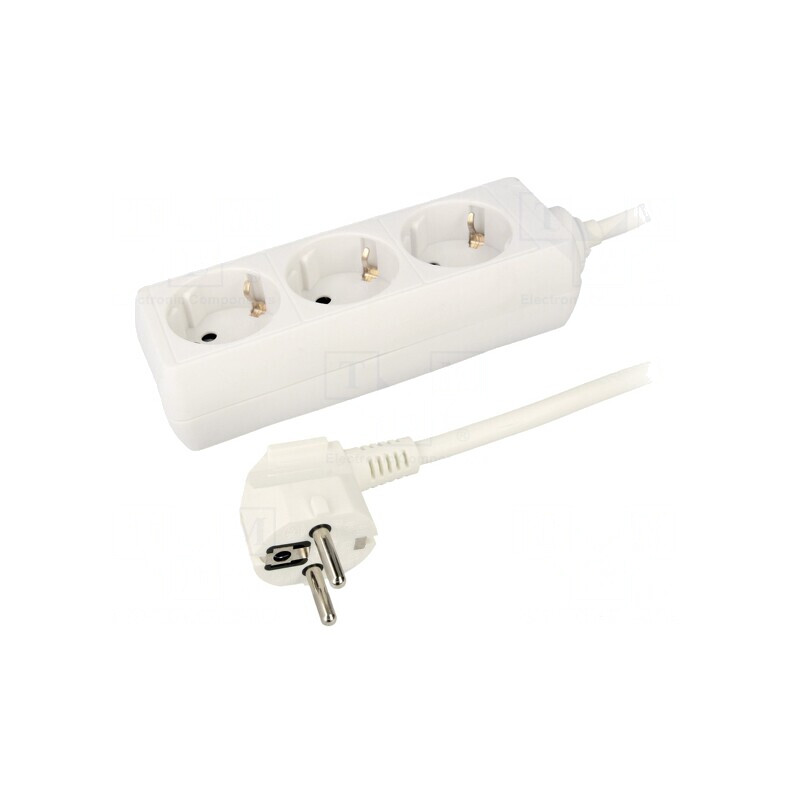 Prelungitor Electric 3 Prize 230V 16A Alb | Electronic-mag.ro | Componente Electronice
