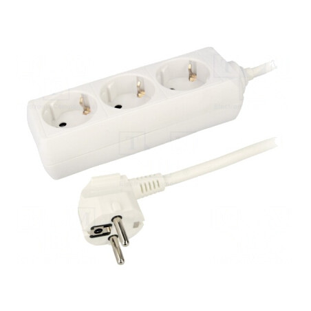 Prelungitor Electric 3 Prize 230V 16A Alb | Electronic-mag.ro | Componente Electronice