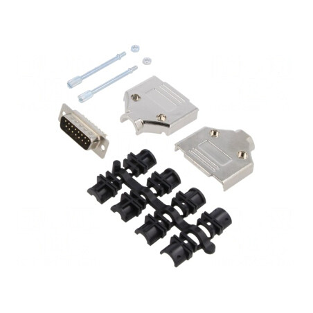 Mufă D-Sub 15 Pin Tată pe Cablu Drept pentru Lipire - Set Complet | Electronic-mag.ro | Componente Electronice