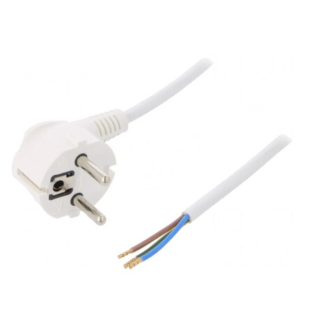 Cablu Electric 3x1mm² PVC Alb 3m 16A 250V | Electronic-mag.ro | Componente Electronice