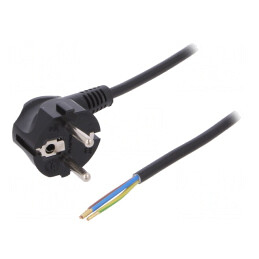 Cablu Electric 3x1mm2 PVC Negru 3m 16A 250V | Electronic-mag.ro | Componente Electronice