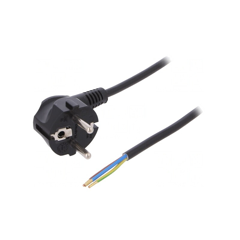 Cablu Electric 3x1mm2 PVC Negru 3m 16A 250V | Electronic-mag.ro | Componente Electronice