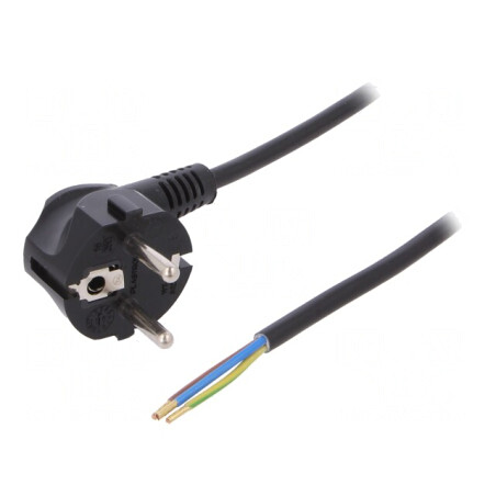 Cablu Electric 3x1mm2 PVC Negru 3m 16A 250V | Electronic-mag.ro | Componente Electronice