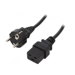 Cablu Alimentare Schuko la IEC C19 1m Negru 16A 250V | Electronic-mag.ro | Componente Electronice