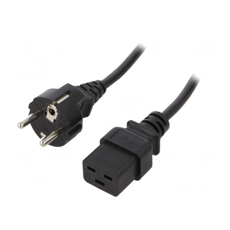 Cablu Alimentare Schuko la IEC C19 1m Negru 16A 250V | Electronic-mag.ro | Componente Electronice