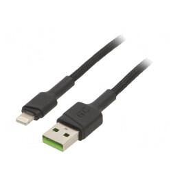 Cablu USB 2.0 Apple Lightning 1,2m Negru | Electronic-mag.ro | Componente Electronice