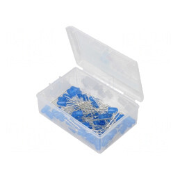 Set 50 LED-uri Albastre 5mm cu Cutie Plastic | Electronic-mag.ro | Componente Electronice