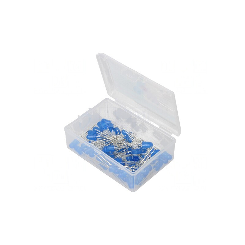 Set 50 LED-uri Albastre 5mm cu Cutie Plastic | Electronic-mag.ro | Componente Electronice
