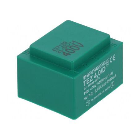 Transformator încapsulat 4VA 400VAC 9V PCB IP00 | Electronic-mag.ro | Componente Electronice
