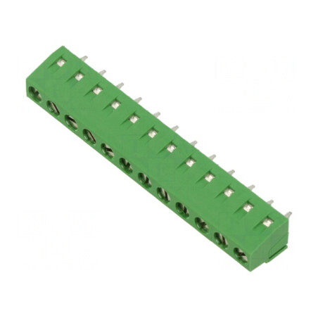 Regletă de conexiuni PCB 90° 5mm 12 piste 13.5A | Electronic-mag.ro | Componente Electronice
