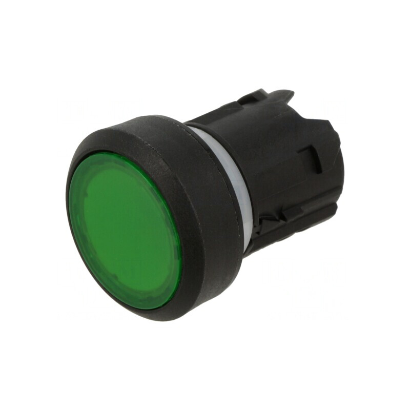 Comutator Apăsare 22mm Verde Plat | Electronic-mag.ro | Componente Electronice
