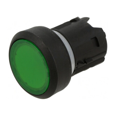 Comutator Apăsare 22mm Verde Plat | Electronic-mag.ro | Componente Electronice
