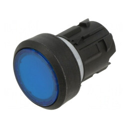 Comutator rotativ cu cheie 22mm 2 poziții albastru rotund | Electronic-mag.ro | Componente Electronice