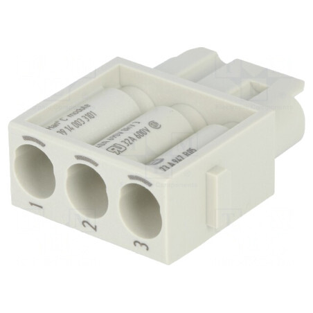Conector HDC Modular Mamă 3PIN fără Contacte | Electronic-mag.ro | Componente Electronice