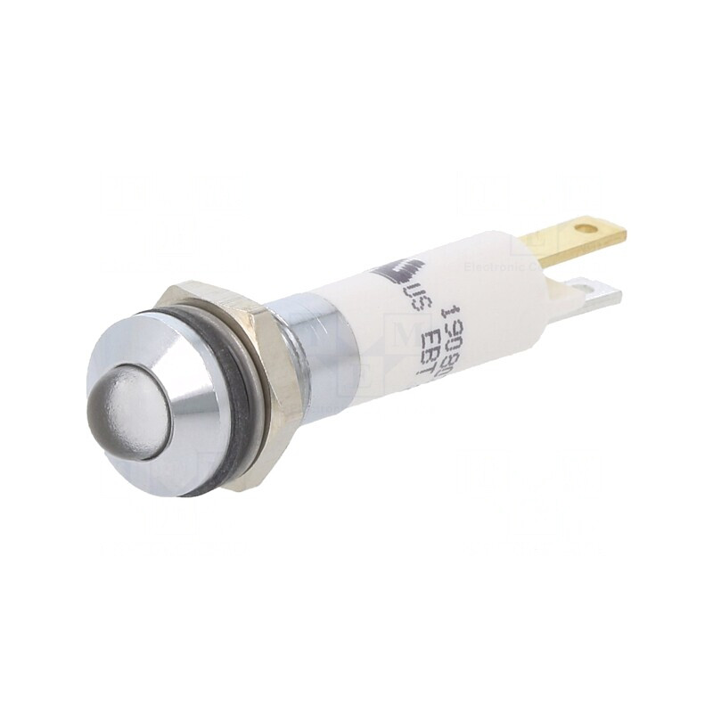 Lampă LED de control albă 24V Ø8mm plastic | Electronic-mag.ro | Componente Electronice