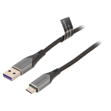 Cablu USB 2.0 USB A la USB C 2m Negru | Electronic-mag.ro | Componente Electronice