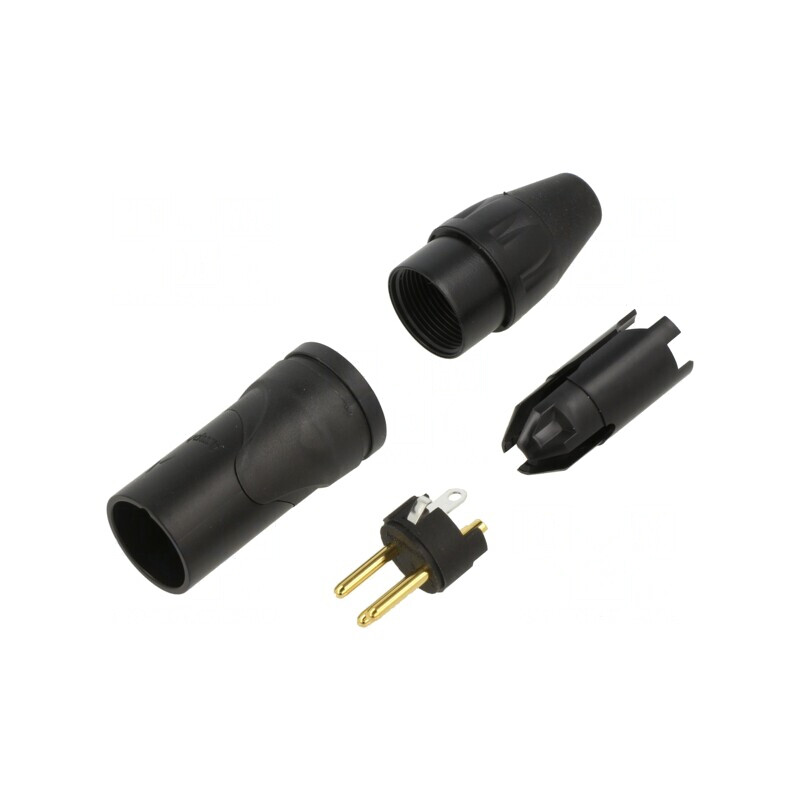 3 Pin Metal Plug with Straight Cord | Electronic-mag.ro | Componente Electronice