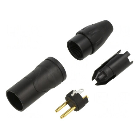 3 Pin Metal Plug with Straight Cord | Electronic-mag.ro | Componente Electronice