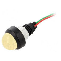 Lumină LED galbenă 24V Ø13mm IP40